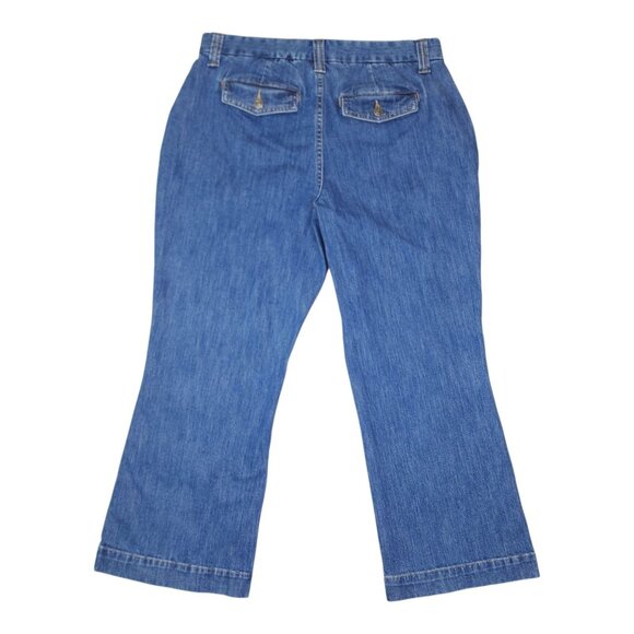 C.J. Banks Stretch Denim Jeans Womens Petite Size 14W Flared Madagascar - Picture 7 of 7